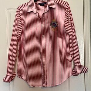 Ralph Lauren Red and White Striped Shirt
